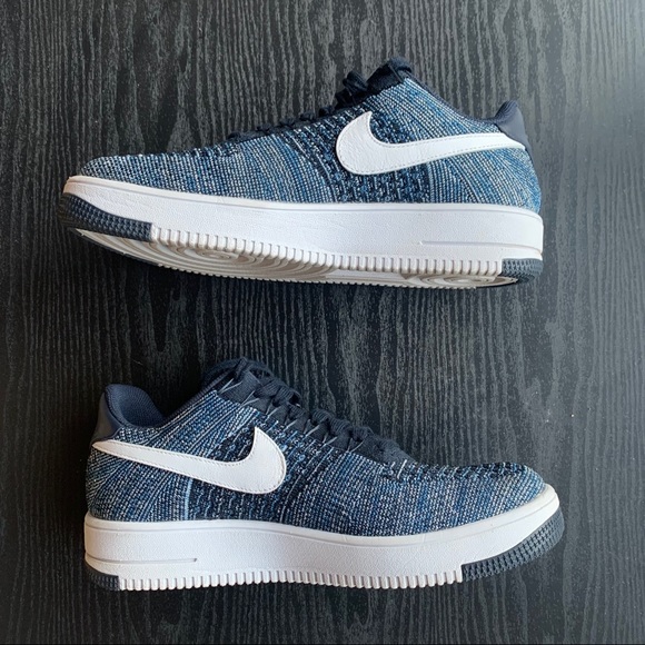 Nike Air Force 1 Flyknit  ‘Obsidian’ Mens Size 10 - Picture 2 of 6